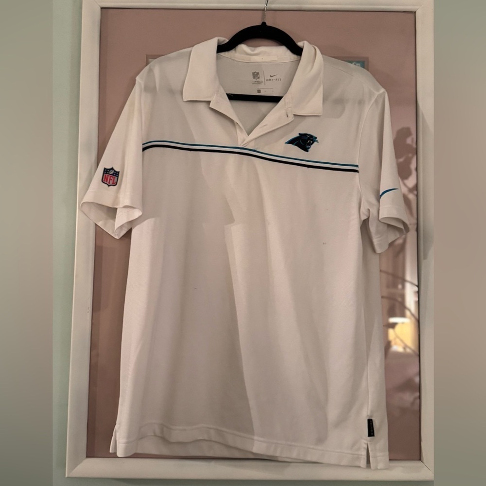 Carolina Panthers Nike NFL Polo Shirt with Blue Accents